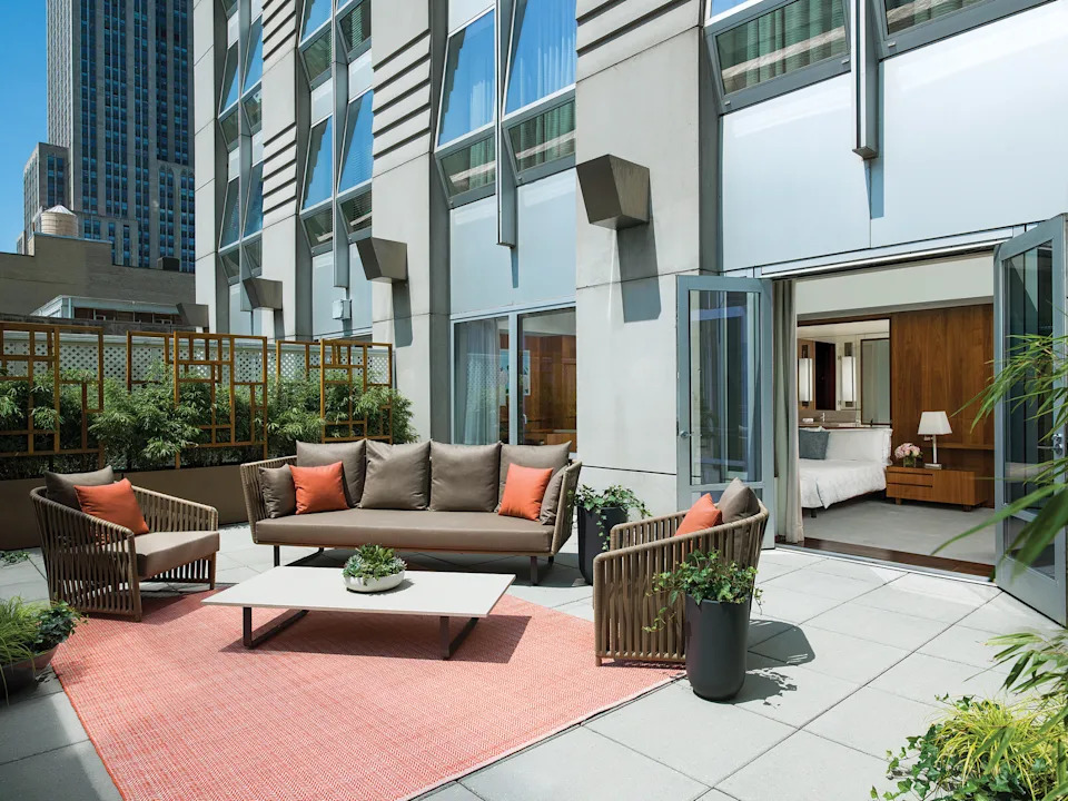 Private terraces at The Langham, New York offer the most highly-coveted spaces in the city.